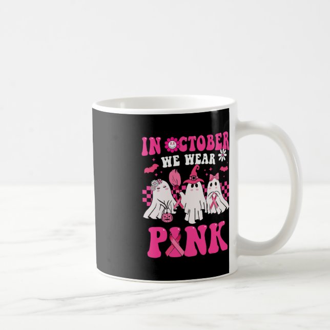 Taza De Café Groovy Usa Cáncer De Mama Rosado Guerrero Aburrido (Derecha)