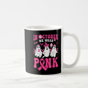 Taza De Café Groovy Usa Cáncer De Mama Rosado Guerrero Fantasma