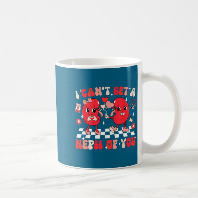 Taza De Café Groovy Valentine Kidney Dialysis Tech I Can't Get  (Derecha)