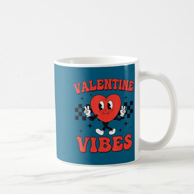Taza De Café Groovy Valentine Vibes Heart Peace Valentines Day  (Derecha)