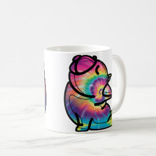 Taza De Café Groovy Yoga Bulldog: Divertidos colores de tinte d