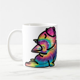 Taza De Café Groovy Yoga Bulldog: Divertidos colores de tinte d