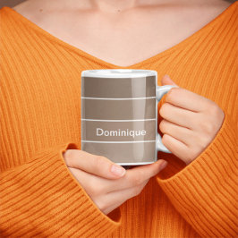 Taza De Café Grosera franjas audaces con borde blanco