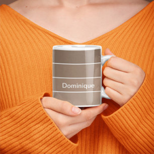 Taza De Café Grosera franjas audaces con borde blanco