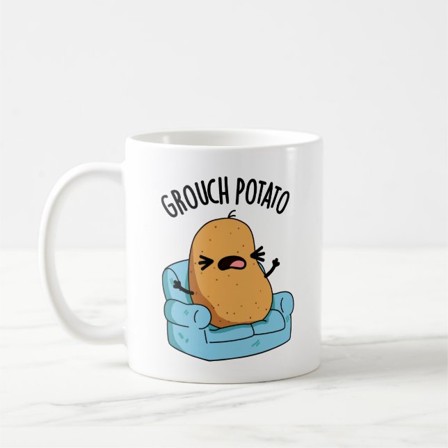 Taza De Café Grouch Potato Funny Veggie Puns (Izquierda)