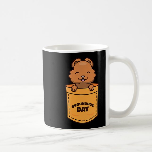 Taza De Café Groundhog Day 2023 Pocket Meme Funny Groundhog Lov (Derecha)