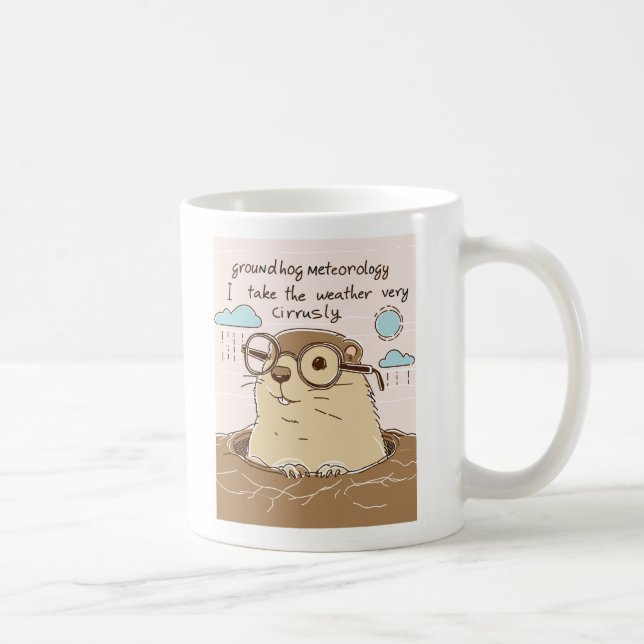 Taza De Café Groundhog Day Groundhog Meteorología (Derecha)