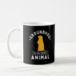 Taza De Café Groundhog es mi Espíritu Animal Gracioso Woodchuck