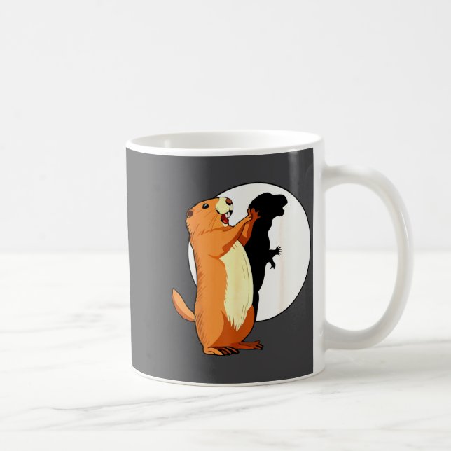 Taza De Café Groundhog Shadow Dinosaur Funny Puppet Happy Groun (Derecha)