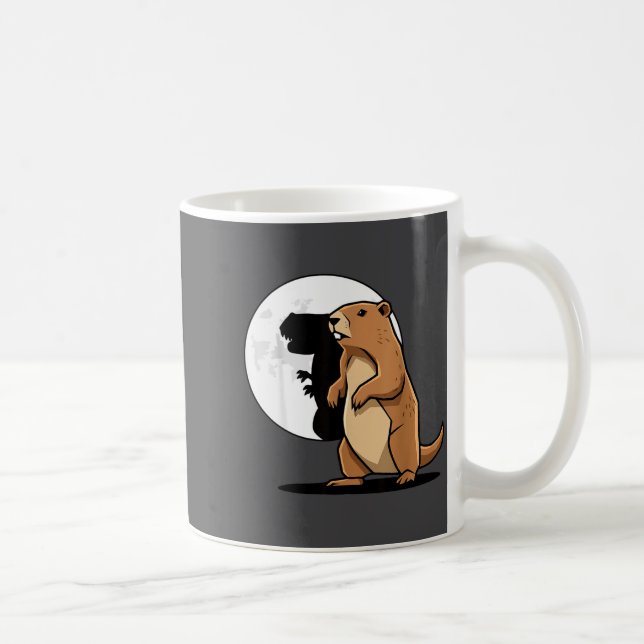 Taza De Café Groundhog Shadow Dinosaur Puppet Happy Groundhog D (Derecha)