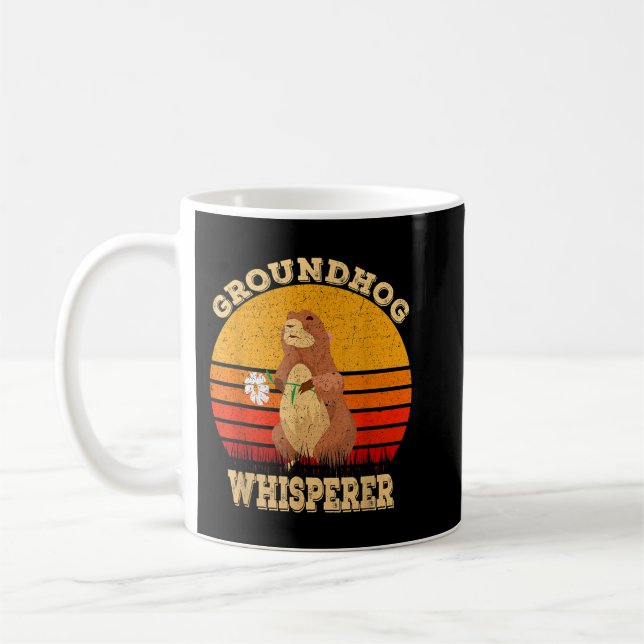 Taza De Café Groundhog Whisperer Funny Ground Hog Day 2020 Happ (Izquierda)