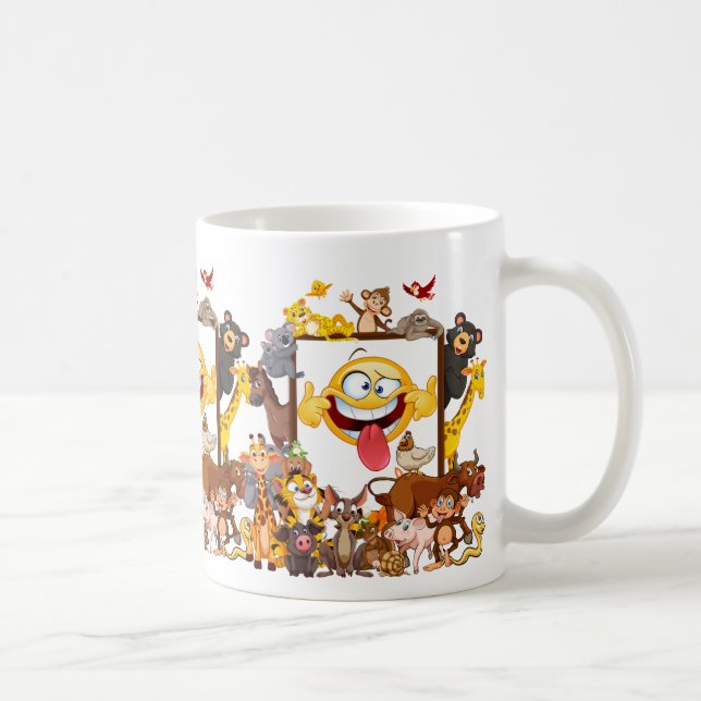 Taza De Café  Group Cartoon Animals fun (Derecha)