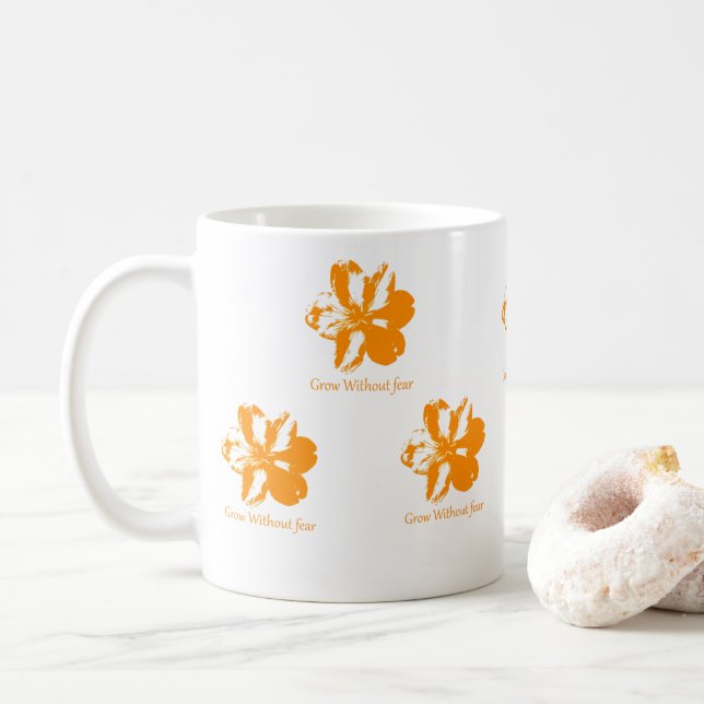 Taza De Café Grow Without Fear Coffee & Tea  (Con donut)