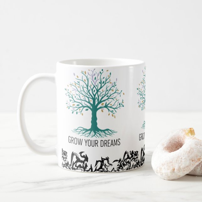 Taza De Café Grow Your Dreams Mug – Follow Your Dreams Inspirat (Con donut)