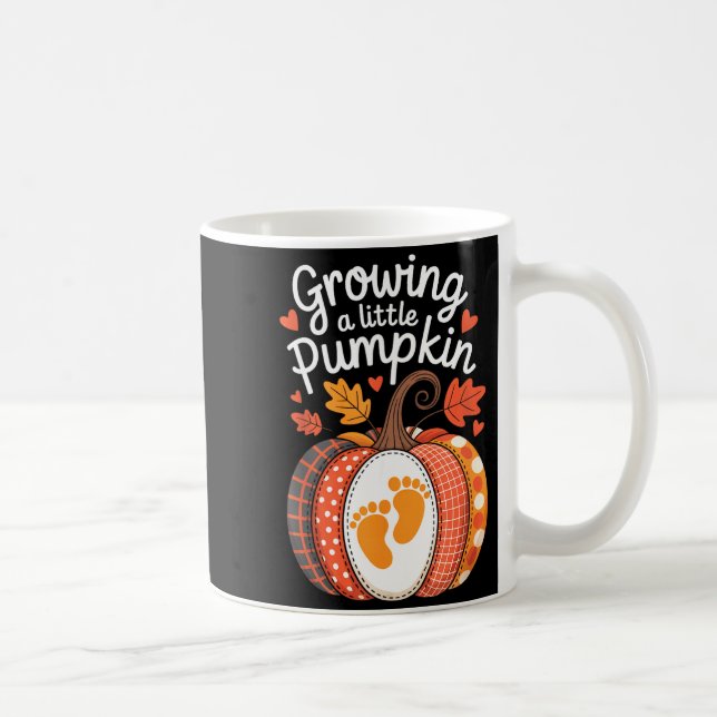 Taza De Café Growing A Little Pumpkin Maternity Pregnancy Thank (Derecha)