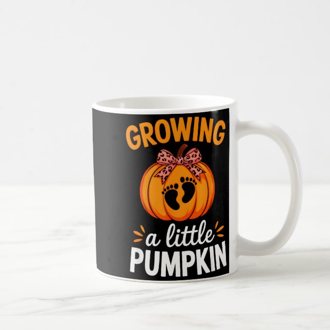 Taza De Café Growing A Little Pumpkin Maternity Thanksgiving Mo (Derecha)