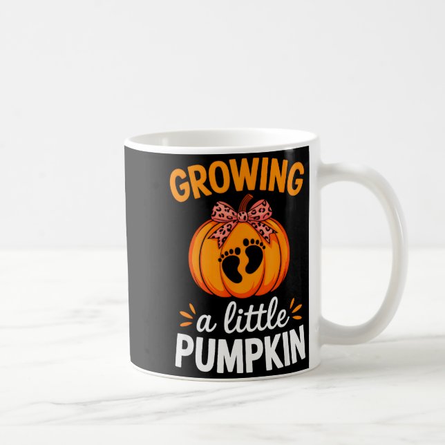 Taza De Café Growing A Little Pumpkin Maternity Thanksgiving Mo (Derecha)