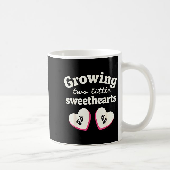 Taza De Café Growing Two Little Sweethearts Valentines Pregnanc (Derecha)