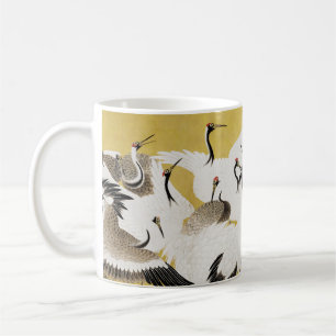 Taza De Café Grullas Japonesas Vintage Pájaro Clásico