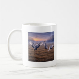 Taza De Café Grullas monje en invierno