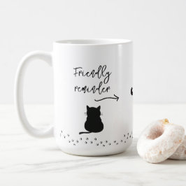 Taza De Café Grumpy Black Cat Drink Water Reming Mug