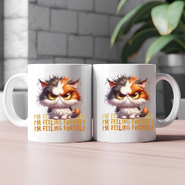 Taza De Café Grumpy Calico Cat y graciosa cita