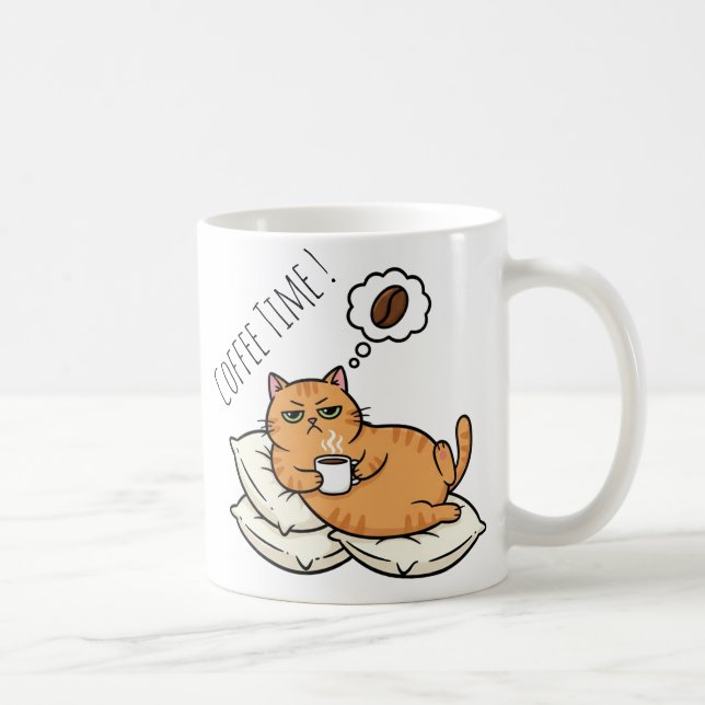 Taza De Café Grumpy Cat Coffee Time Ceramic Mug (Derecha)