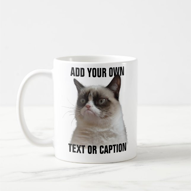 Taza De Café Grumpy Cat Glare - Añade tu propio texto (Izquierda)
