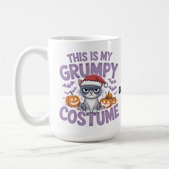 Taza De Café Grumpy Cat Halloween Costume Funny Holiday Animal  (Izquierda)