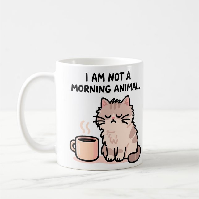 Taza De Café Grumpy Cat Morning Humor (Izquierda)