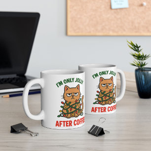 Taza De Café Grumpy Cat Navidad Mug   Jolly After Coffee