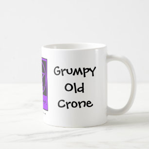 Taza De Café Grumpy Old Crone, una torta de brujas/peluca desca