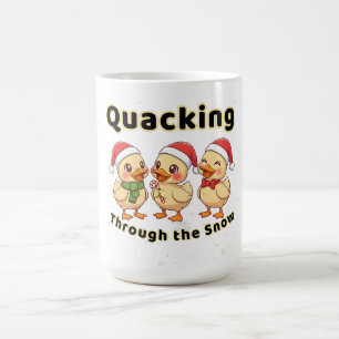 Taza De Café Gruñendo a través de la nieve   Pato Kawaii Divert