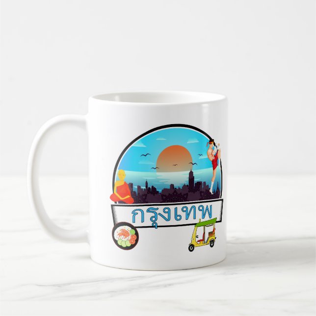 Taza De Café Grung Tep - Bangkok Tailandia Travel Thai (Izquierda)