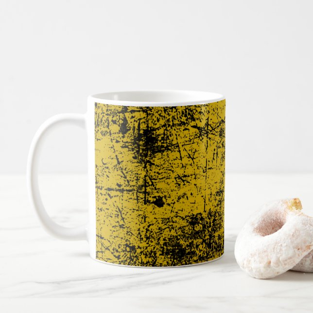 Taza De Café Grunge amarillo (Con donut)