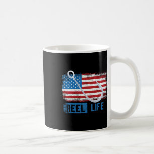 Taza De Café Grunge American Flag Fisherman Graphic