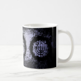 Taza De Café Grunge Chanukah Menorah