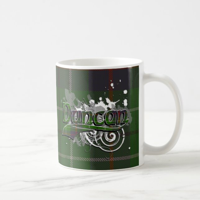 Taza De Café Grunge del tartán de Duncan (Derecha)