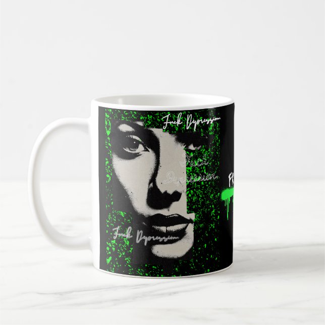 Taza De Café Grunge & Grace Mug - Grafiti neón "FKDPRSN" (Izquierda)