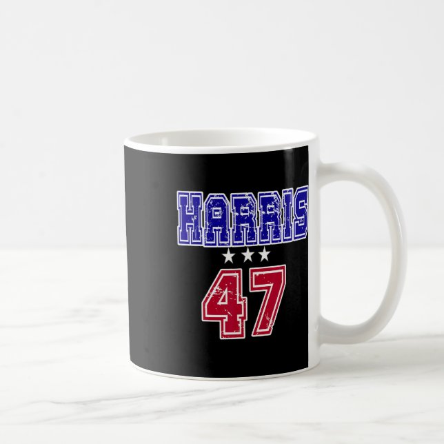 Taza De Café Grunge Kamala Harris 2024 Para El Presidente Númer (Derecha)