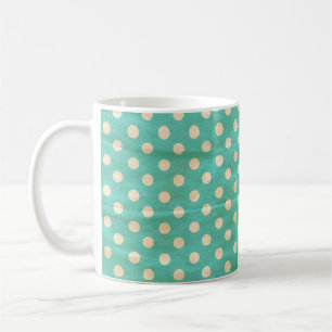 Taza De Café Grunge los puntos de polka sin fisuras