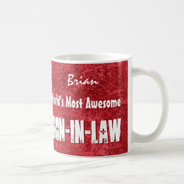 Taza De Café Grunge rojo V004 del YERNO más impresionante del (Derecha)