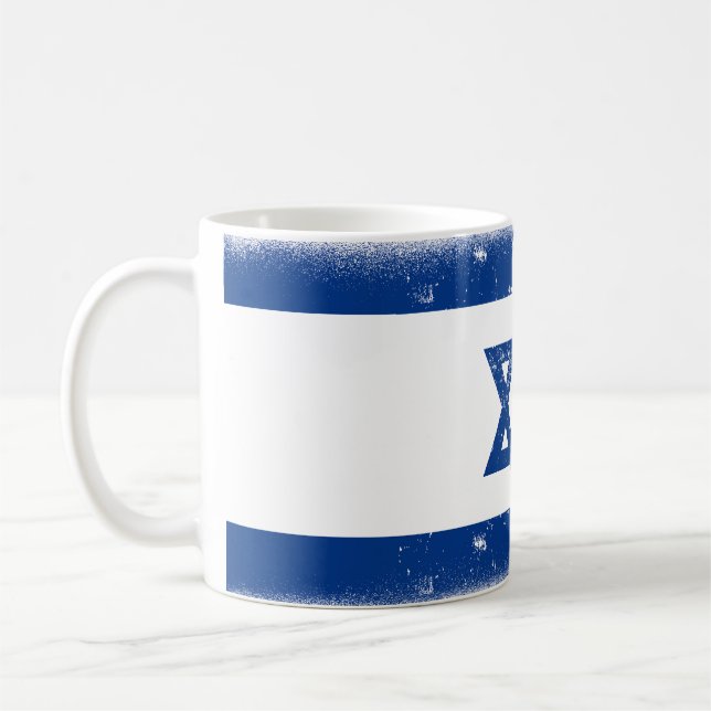 Taza De Café Grungge de la bandera de Israel (Izquierda)