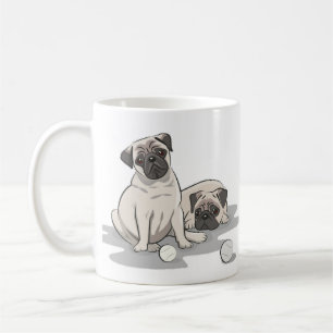 Taza De Café Grupo de dibujos animados de pug