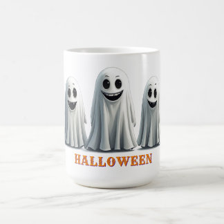 Taza De Café Grupo de fantasmas de dibujos animados amistosos n