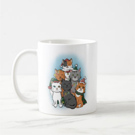 Taza De Café Grupo de gatos posando para Navidades