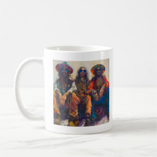 Taza De Café Grupo de Hombres Hippie