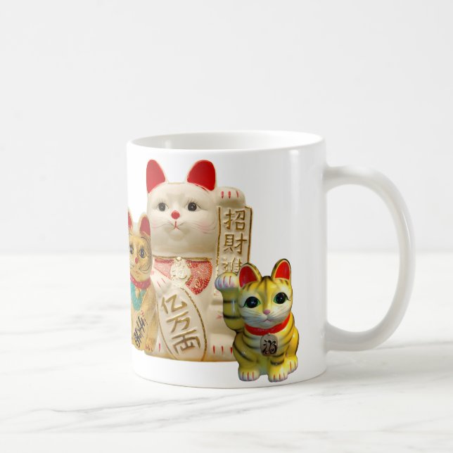 Taza De Café Grupo japonés de los gatos de la buena suerte del (Derecha)