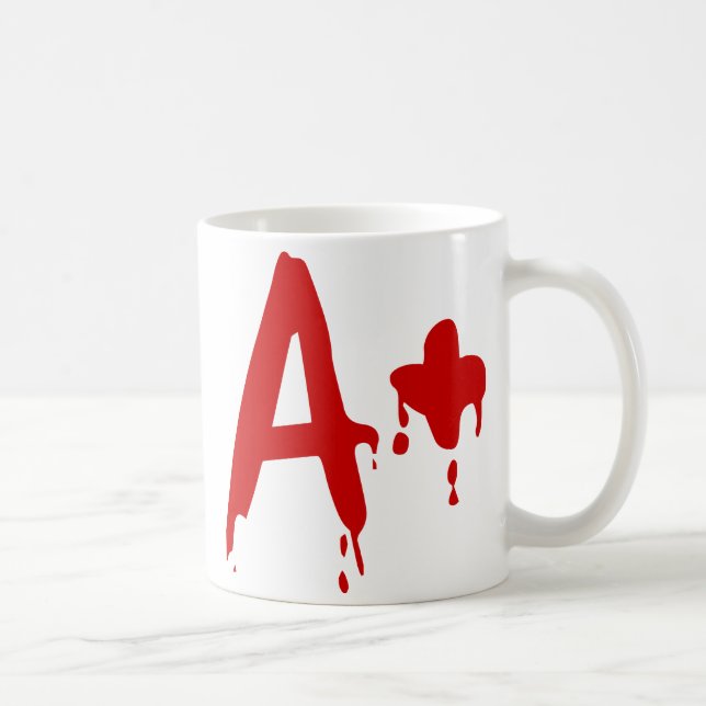 Taza De Café Grupo sanguíneo A+ Positivo #Horror Hospital (Derecha)