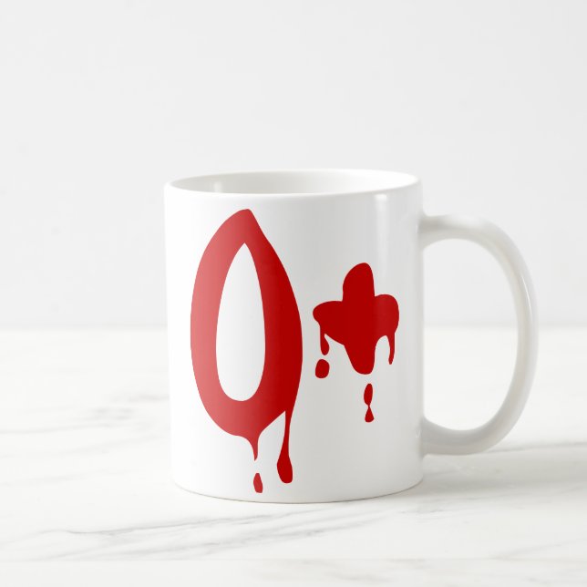 Taza De Café Grupo sanguíneo O+ Positivo #Horror Hospital (Derecha)